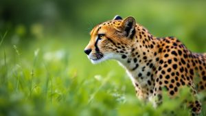 AI-generated image of a cheetah in the wild.